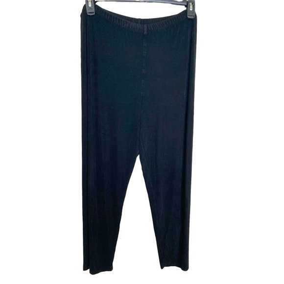 Chico's Travelers Black Slinky Stretch Pull-On Elasticized Waist Pants Size L - Picture 1 of 9